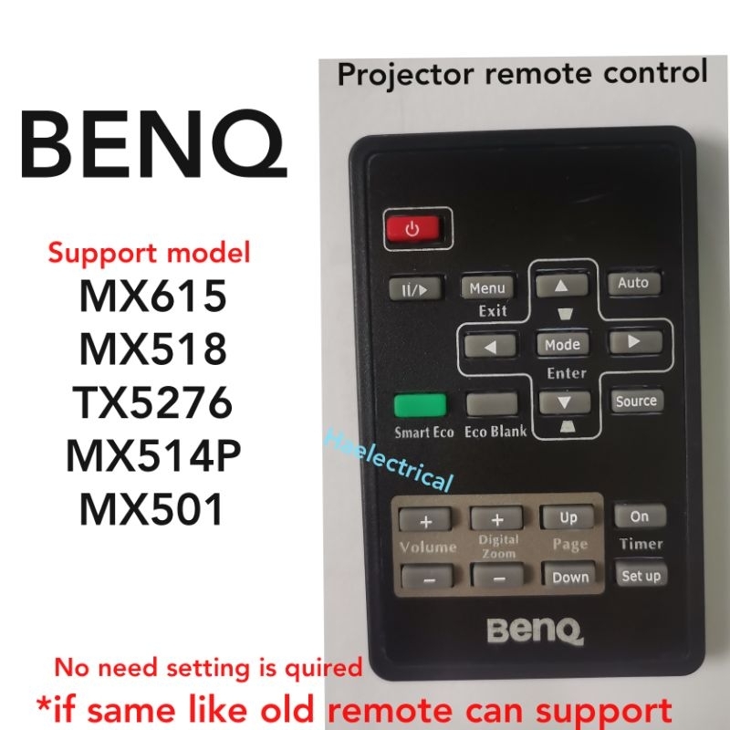 BENQ projector remote control MX615 MX518 TX5276 MX514P MX501 Shopee