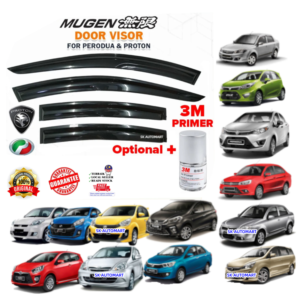 (4 PCS) Mugen Air Press Window Door Visor bezza window visor Bezza Aruz ...
