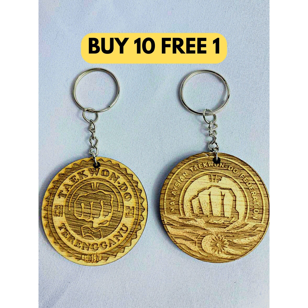 Custom Keychain kayu [ custom made ] Logo , nama , picture [ wooden