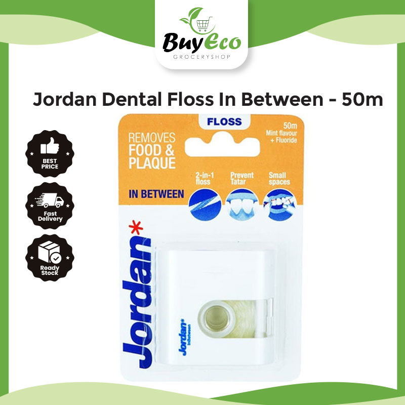 Jordan Dental Floss In Between 50m [White] Shopee Malaysia