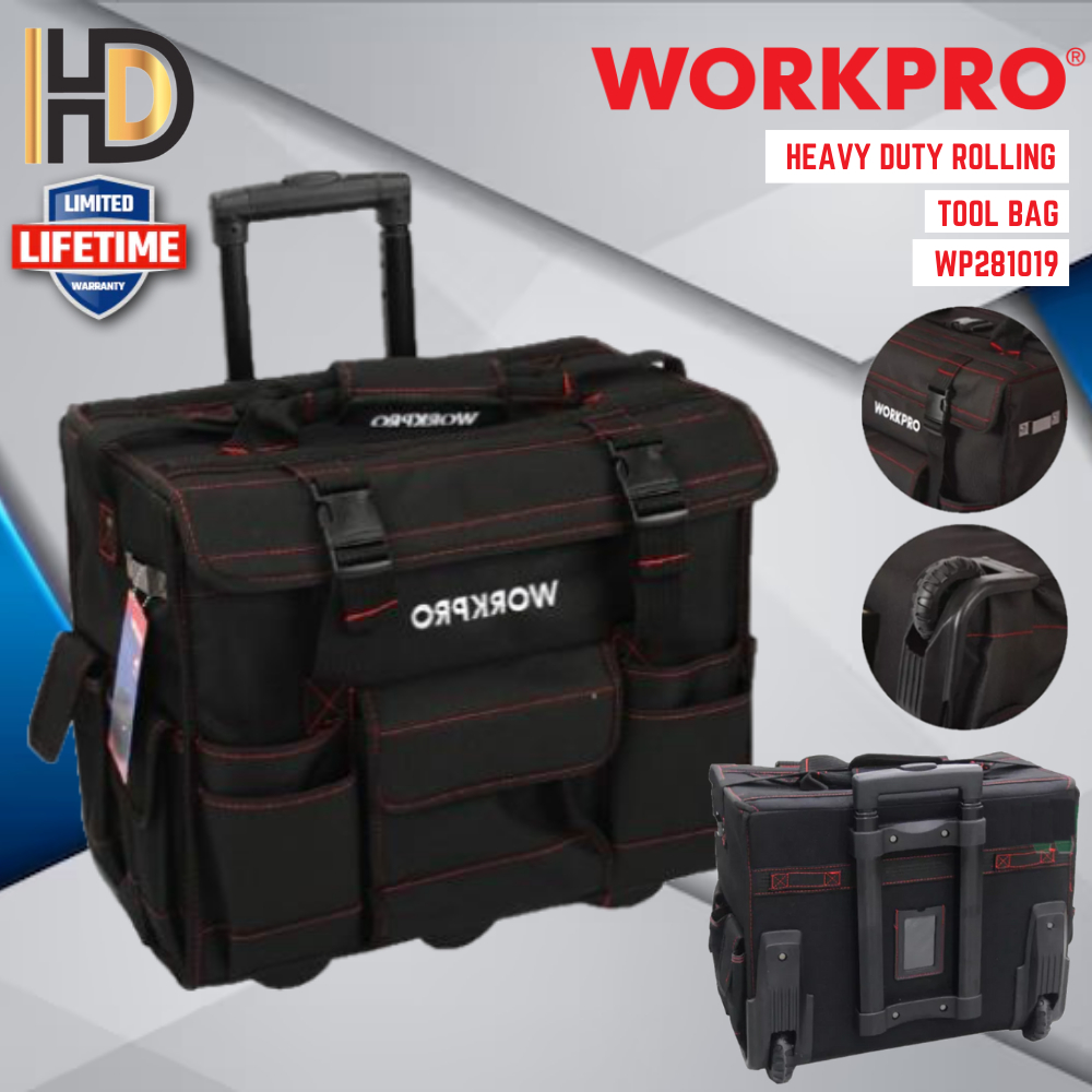 WORKPRO WP281019 Heavy Duty Rolling Tool Bag / LIFETIME WARRANTY