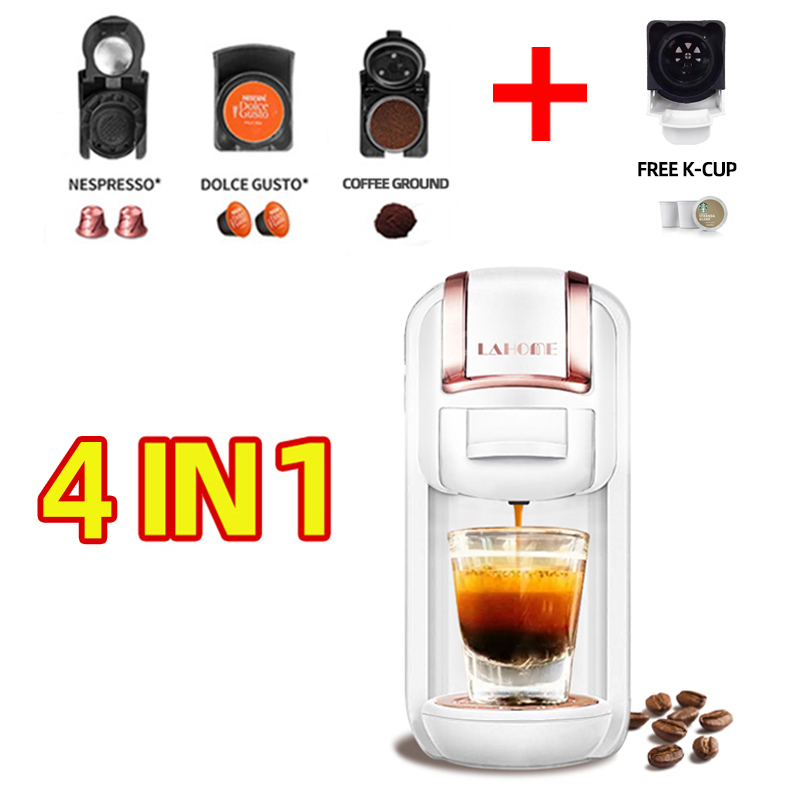 LAHOME Multiple Capsule Coffee Maker Machine 6 in 1 Espresso Nespresso Dolce Gusto Coffee Ground K-Cup Rich Crema 20Bar