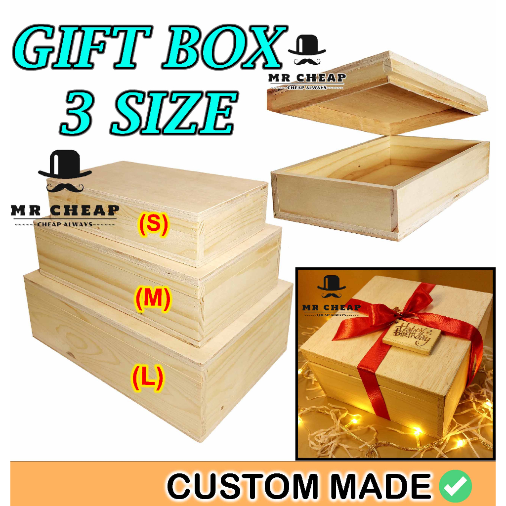 (Hot)Classic Wood Box/Wood Storage Box/Gift Box/Kotak Hadiah/Wood