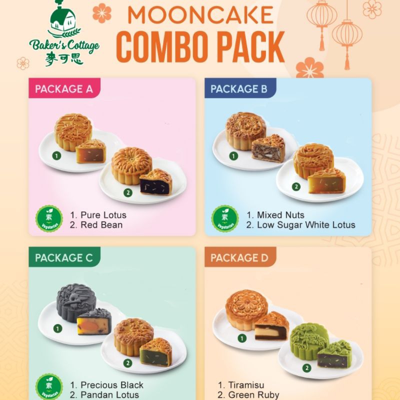 Baker's Cottage HALAL Vegetarian Mooncake Set Package 180g