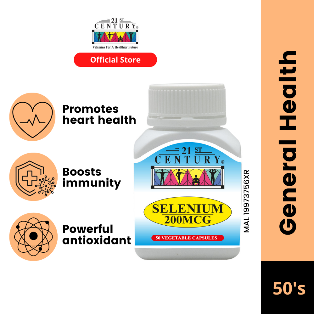21st Century Selenium 200mcg - 50's - expiry less than 1 year | Shopee ...
