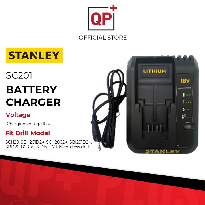 STANLEY BATTERY CHARGER CORDLESS DRILL LIION SC201 18V BATTERY FIT