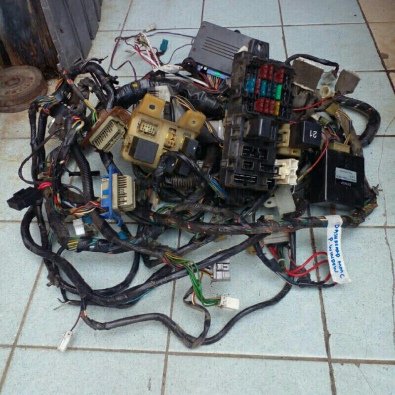 WIRING DASHBOARD COMPLETE FUSE BOX,LANTAI POWER WINDOW PROTON WIRA 1.5