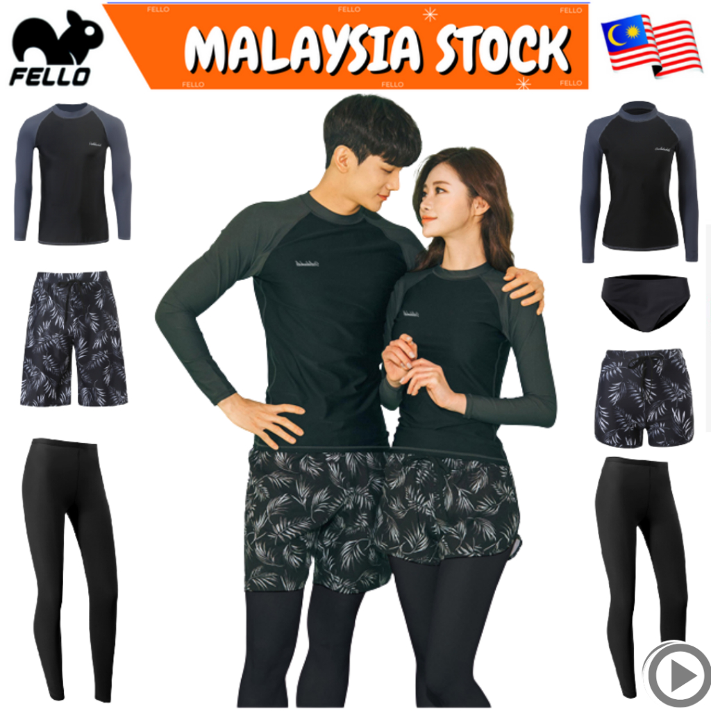 🇲🇾READY STOCK KL Rearguard Men Women Swimsuit UV Protect Couple Swimwear Snorkeling Baju