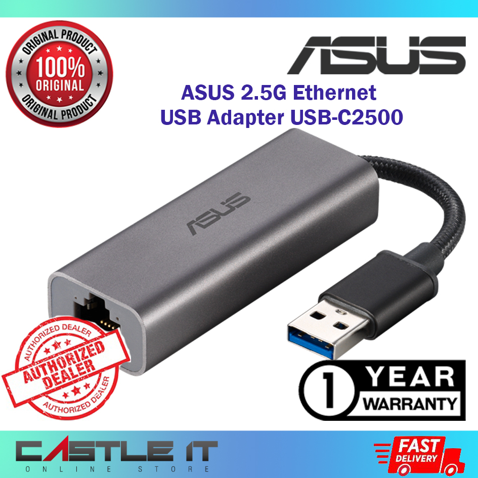 ASUS USB-C2500 TYPE-A 2.5G BASE-T ETHERNET NETWORK ADPTER WITH BACKWARD ...