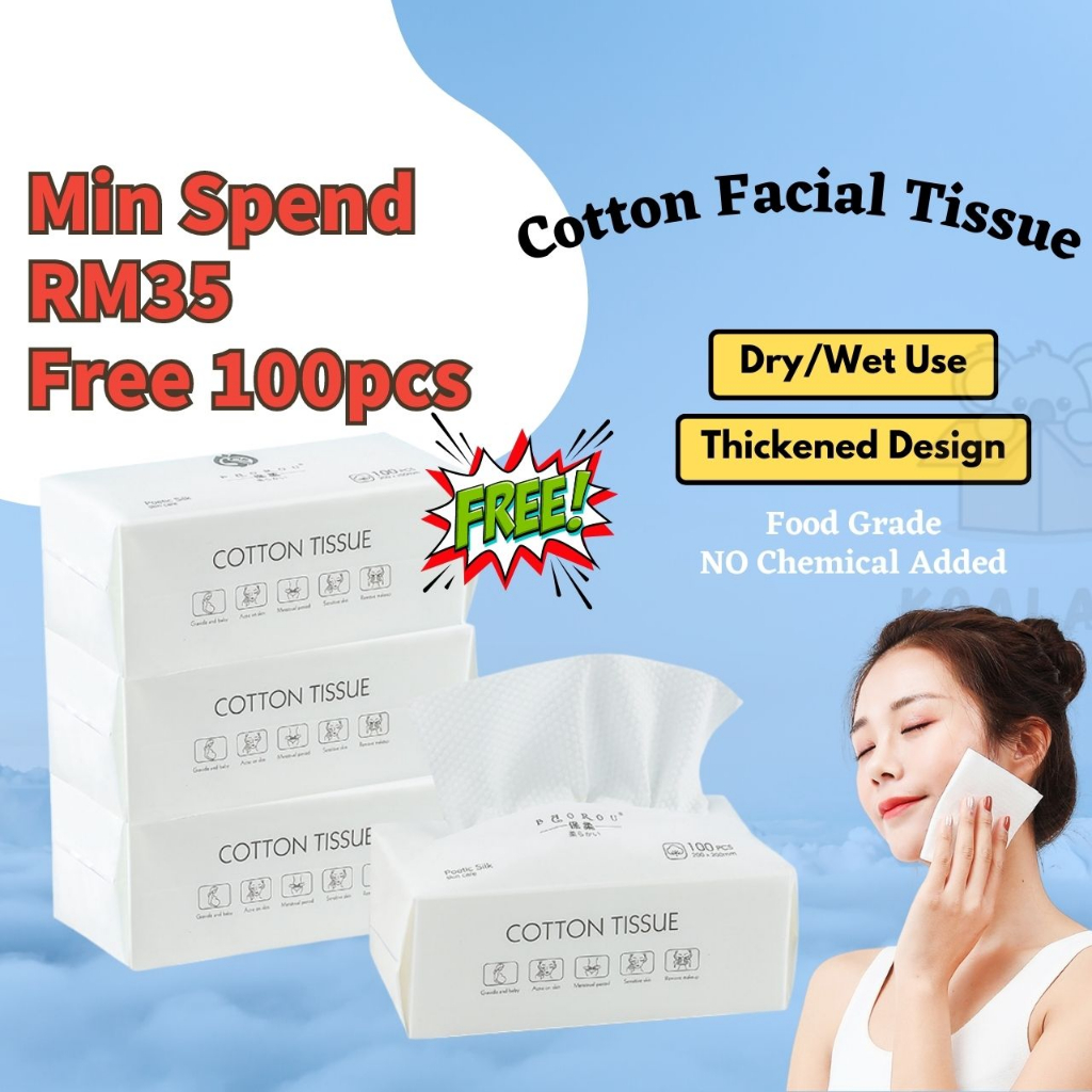 【200pc】Facial Tissue Towel Disposable Face Towel Facial Wipes Face