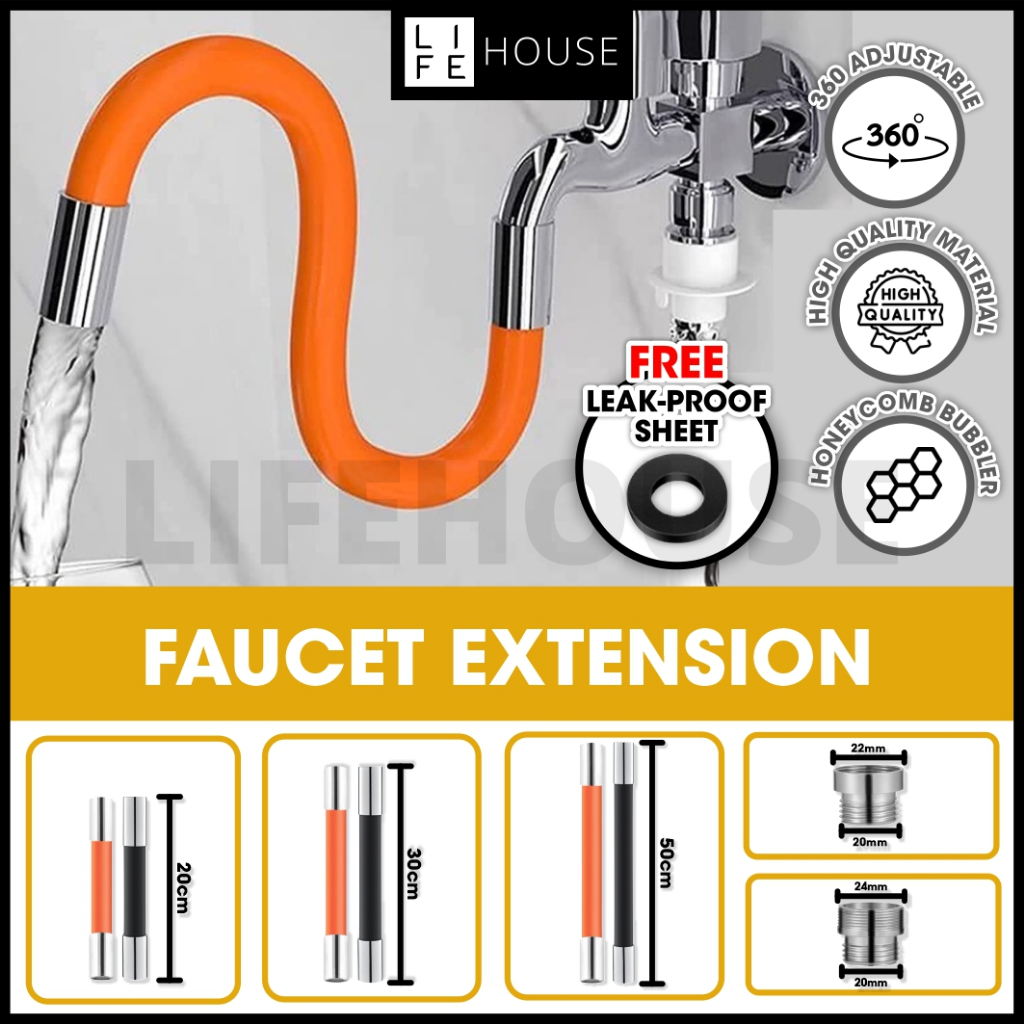 360 Degree Faucet Extension Flexible Hose Sink Tap Kitchen Faucet