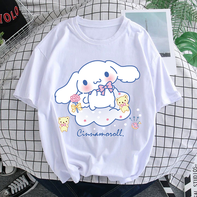 CARTOON T SHIRT Cinnamoroll Cinnamon white puppy dog sanrio tshirt ...