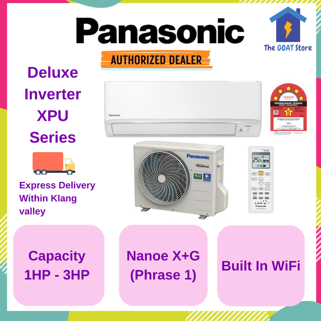 Panasonic Wall Mounted Air Conditioner With Nanoe X And Wifi Deluxe Inverterr32 1hp15hp 7401