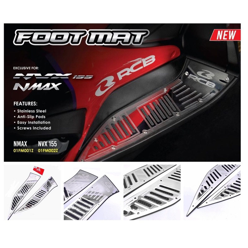 RCB RACING BOY NVX155 V1 FOOT MAT STAINLESS STEEL ALLOY FLOOR PANEL ...