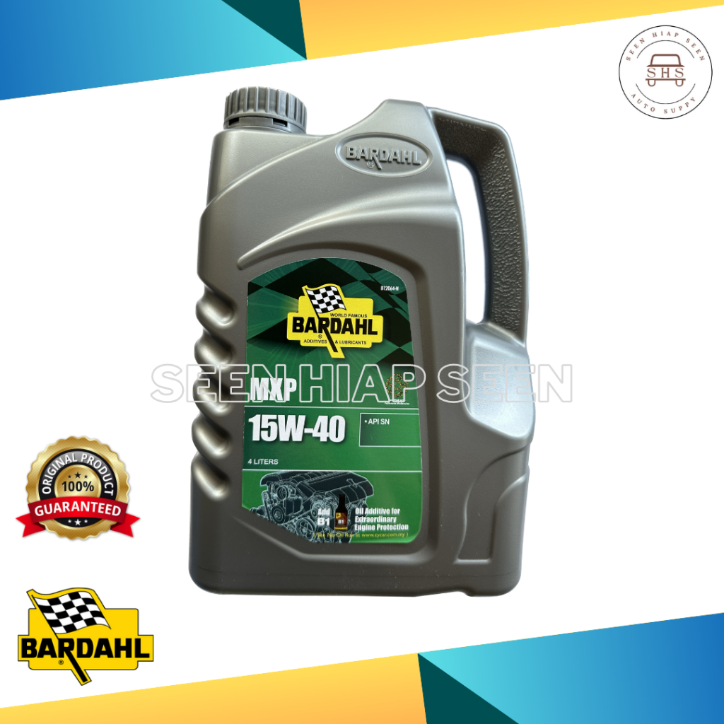 BARDAHL Premium MXP Mineral Engine Oil 15W40 API SN 4 Litres | Shopee ...