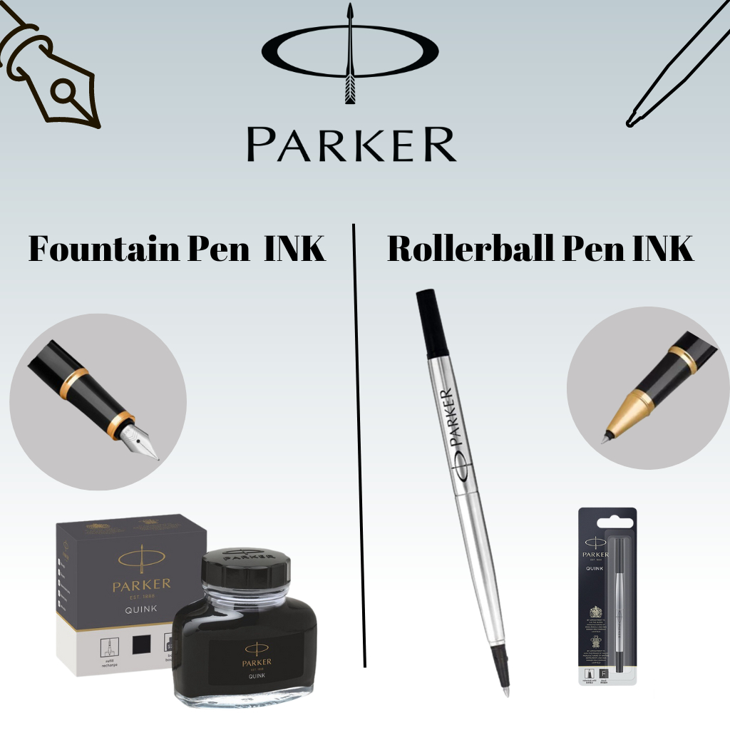 PARKER QUINK Rollerball Pen Ink Refill (Medium) / Fountain Pen Refill