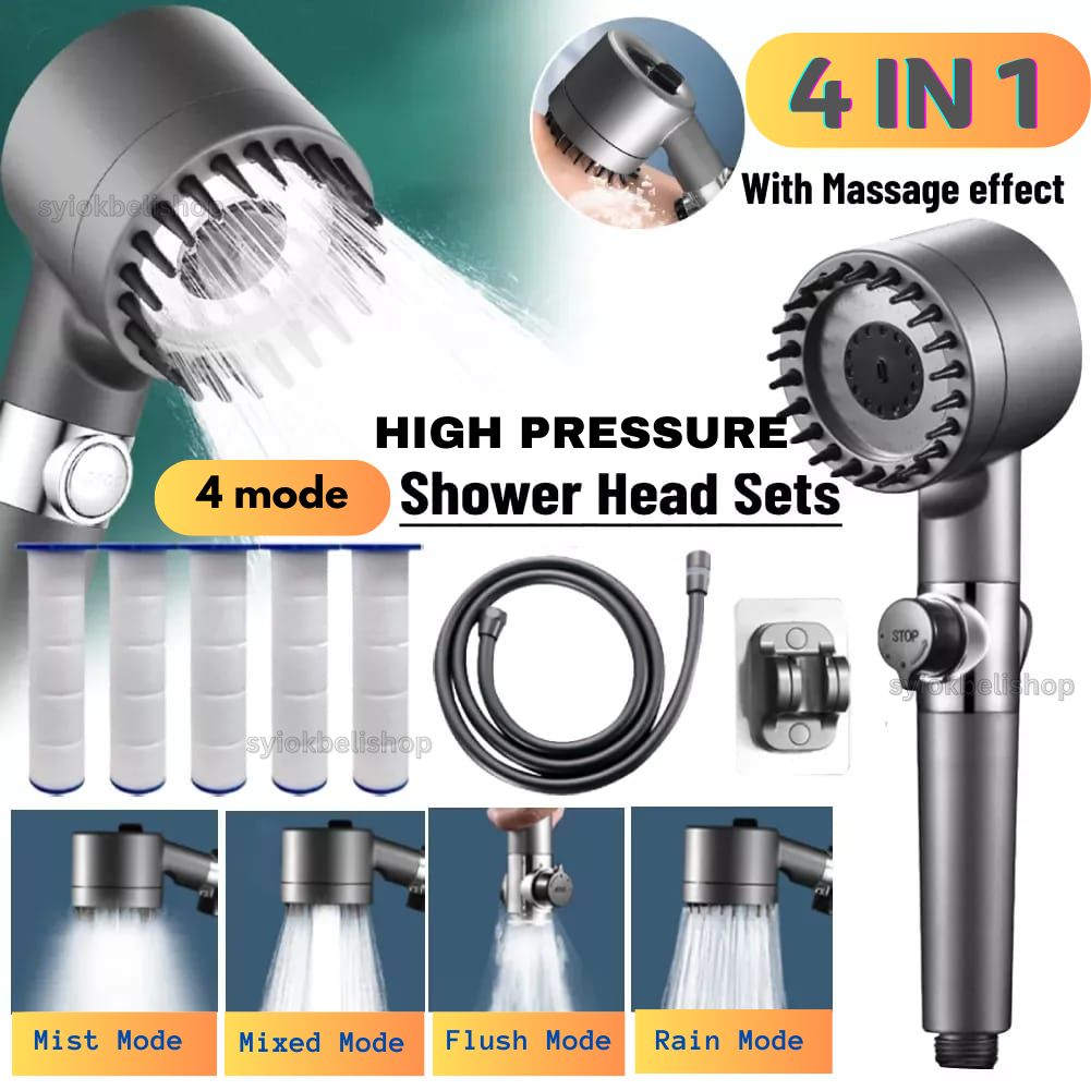 4 In 1 Massage Shower Head Multifunctional Shower Head High Pressure