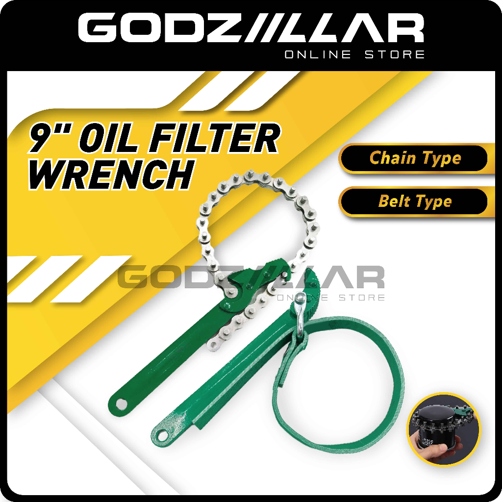 9 Inch Oil Filter Chain Wrench & Belt Wrench Car Fuel Remover Tool, Oil  Filter Opener, Sepana Penapis Minyak Jenis La