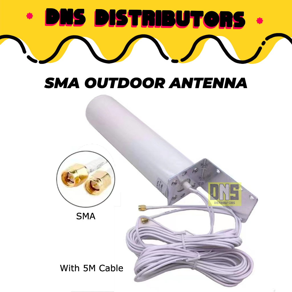 4G LTE External Antenna INDOOR/OUTDOOR SMA Antenna with 5m Dual SlIder SMA Connector for 3G 4G