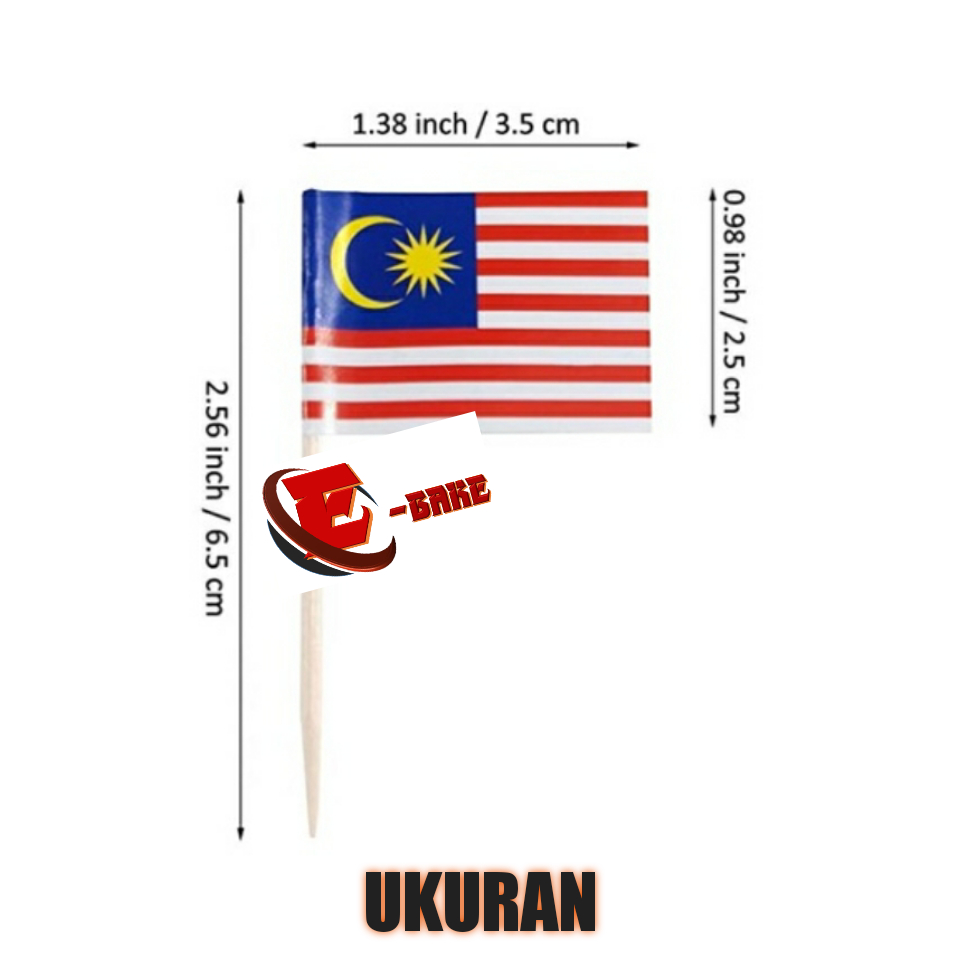 (10PCS) | (50PCS) TOPPER CAKE BENDERA MALAYSIA | TOPPER CUPCAKE MERDEKA ...