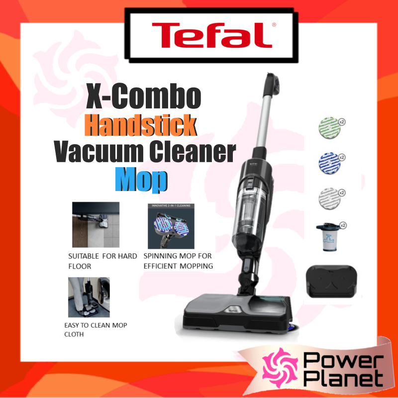 Tefal X-Combo GF3039 Cordless Handstick 2-in-1 Vacuum Cleaner Mop ...