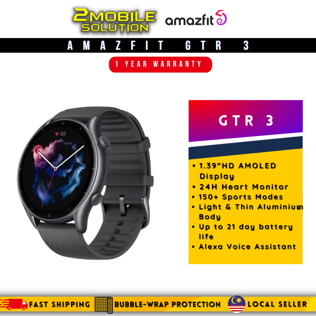 Amazfit GTR 3 Smartwatch: 21-Day Battery Life - HD AMOLED Display