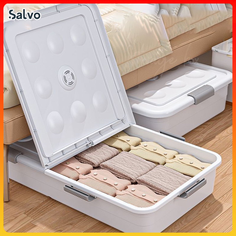 Salvo 80L Clothes Storage Box Under Bed Stackable Transparent Storage