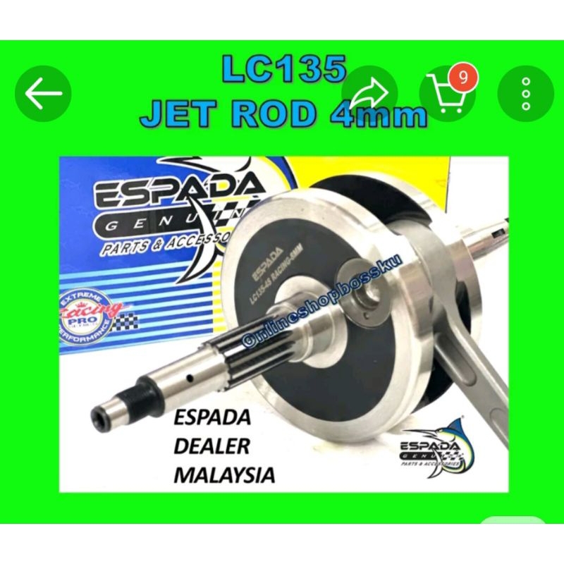Check out LC135 RACING CRANKSHAFT JET 4MM ESPADA LC135 CRANK SHAFT ASSY RACING 4MM ESPADA LC135