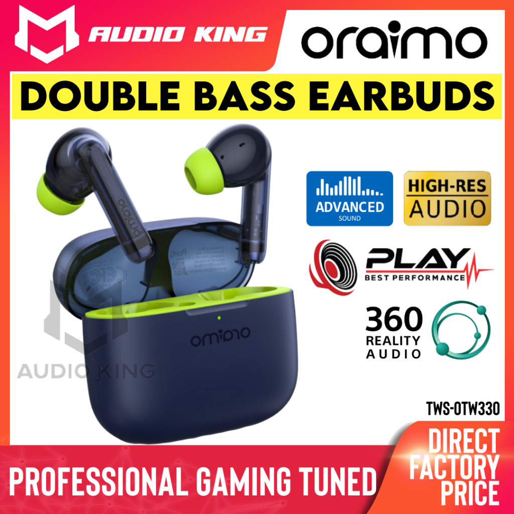 ORAIMO Gaming Wireless Earbuds Heavy Bass Low Latency TWS True Wireless Game Stereo Bluetooth ANC Earphones AKOTW330