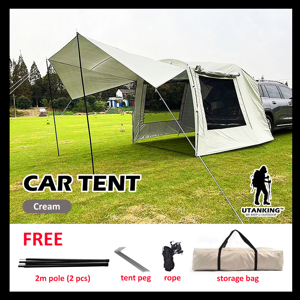 Cheap Car Trunk Tent Outdoor Self-driving Tour BBQ Camping Car Tail  Extension Tent Sunshade Rainproof Rear Tent Awning For SUV MPV