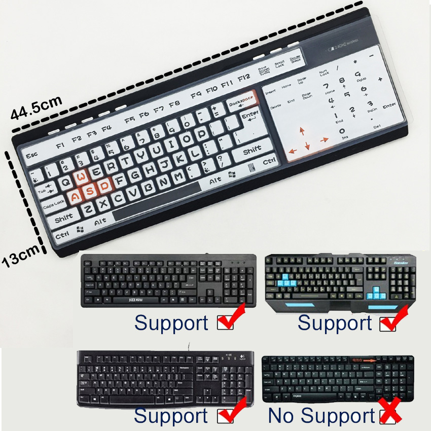 108 Keys Universal Silicone Keyboard Skin Cover Protector Film Cover ...