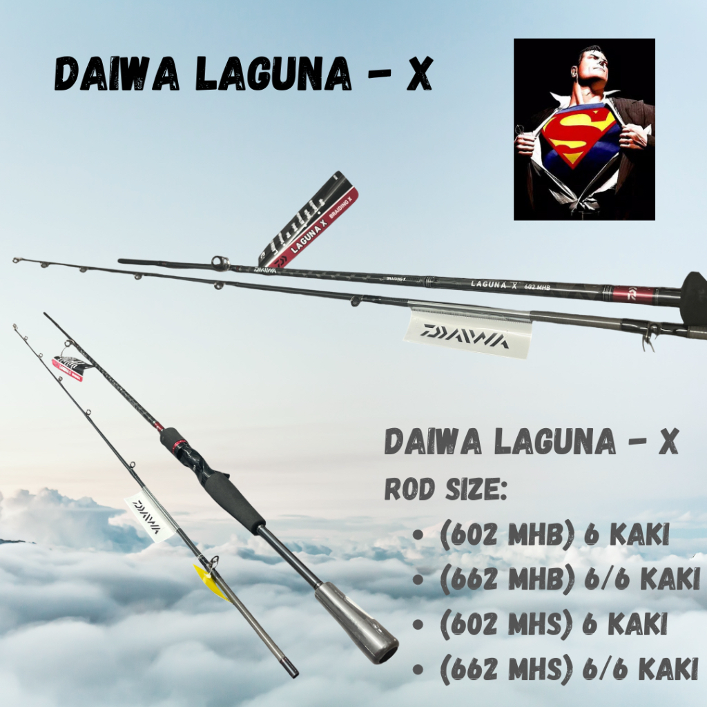 Daiwa Laguna-X Fishing Rod Ade Spinning Rod / Baitcasting Rod Joran Pancing