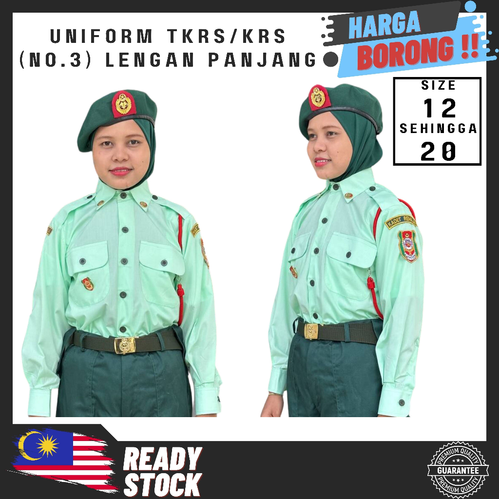 Uniform Baju Kemeja Tkrs No 3 Lengan Panjang Long Sleeve Kadet