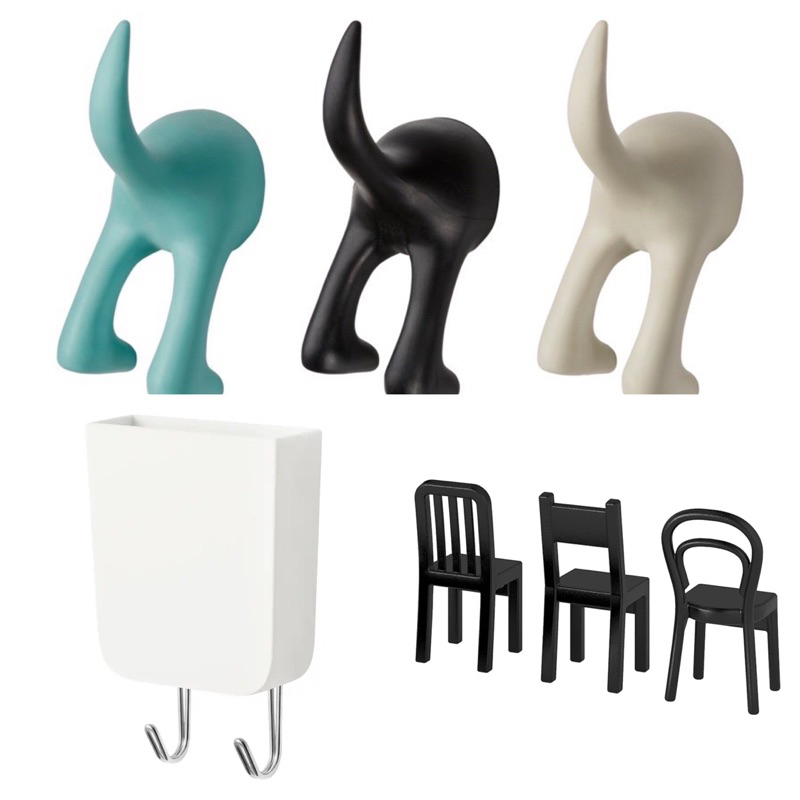 IKEA FJANTIG/BASTIS/HUNDKOJA Hook/Container with and 2 hooks