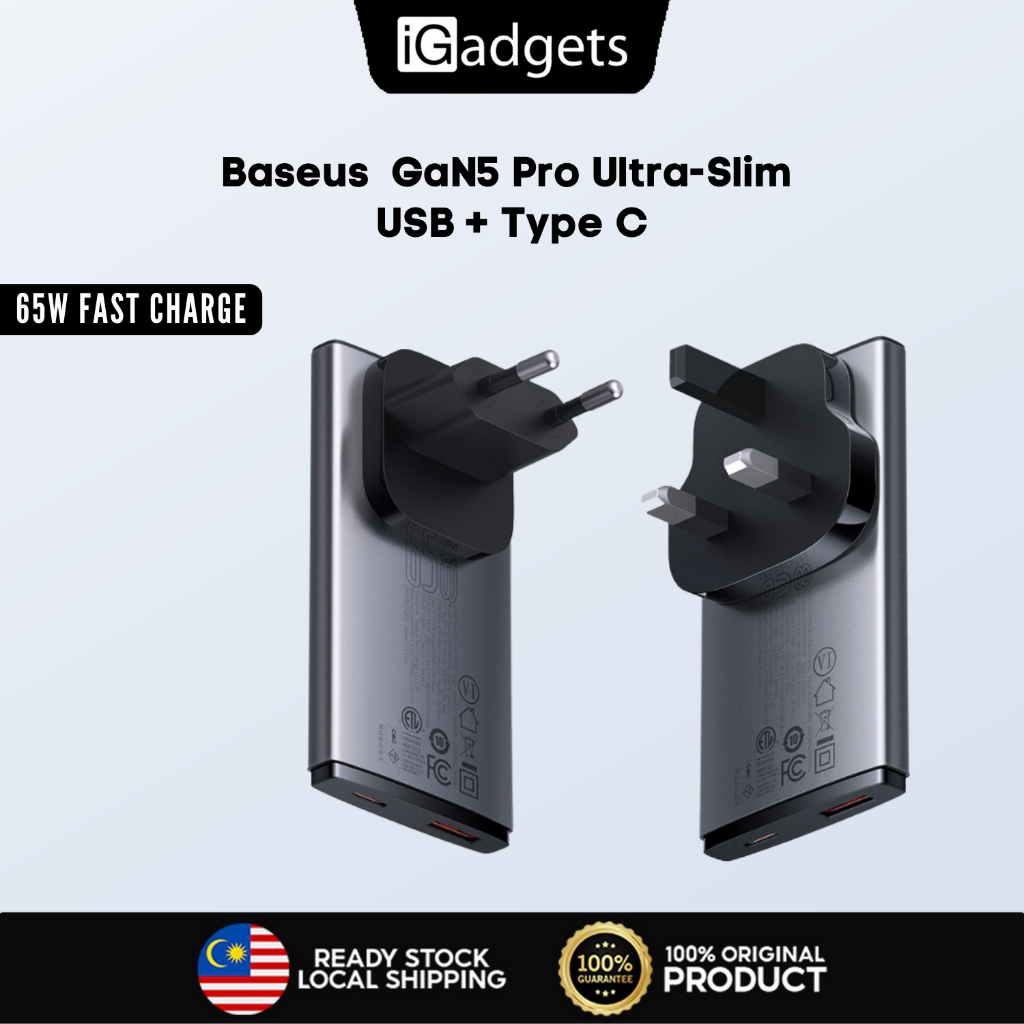 Baseus 65W GaN Charger Quick Charge 4.0 3.0 Type C PD USB Charger