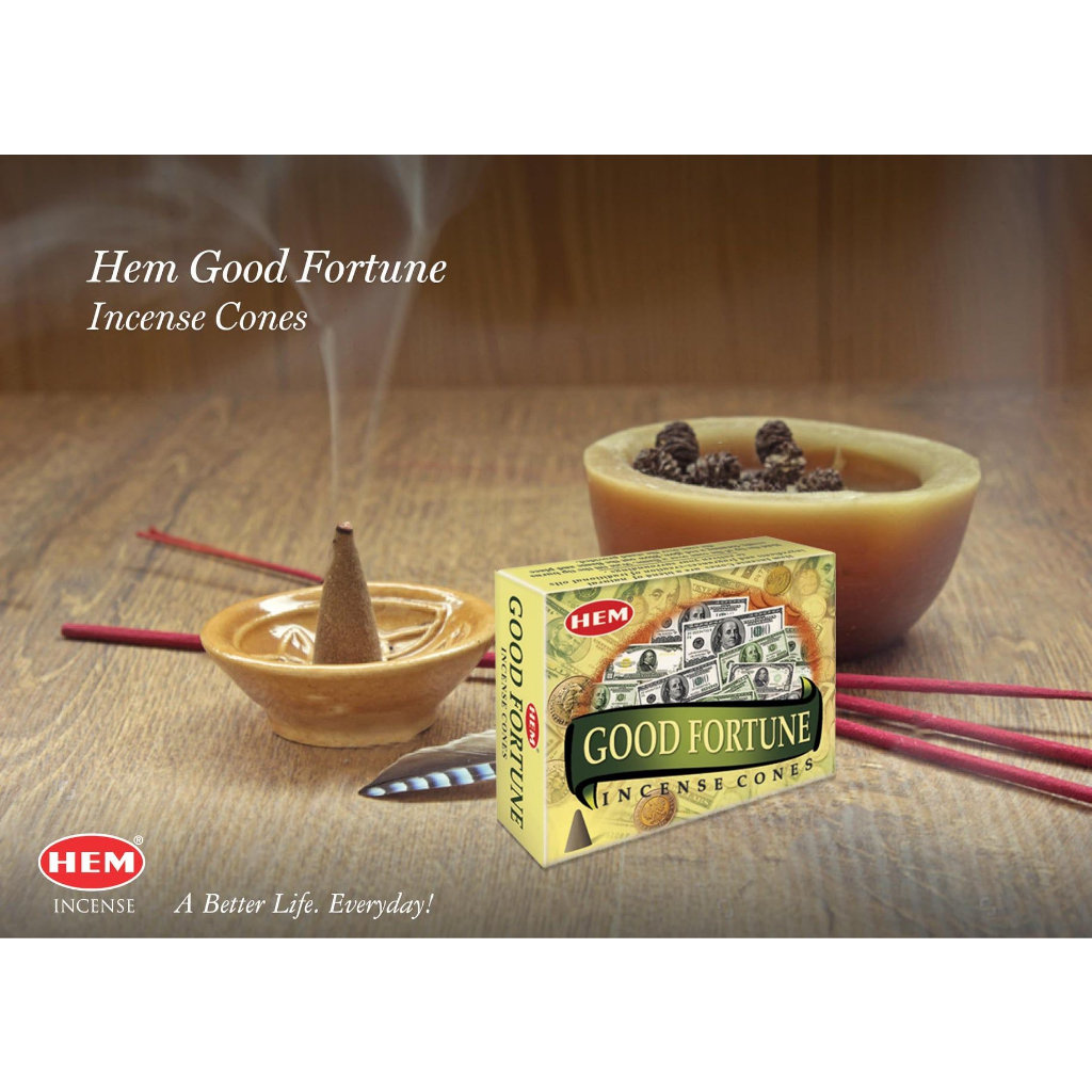 Hem Hand crafted Good Fortune Incense Cone (10pcs /pack) Good Fortune