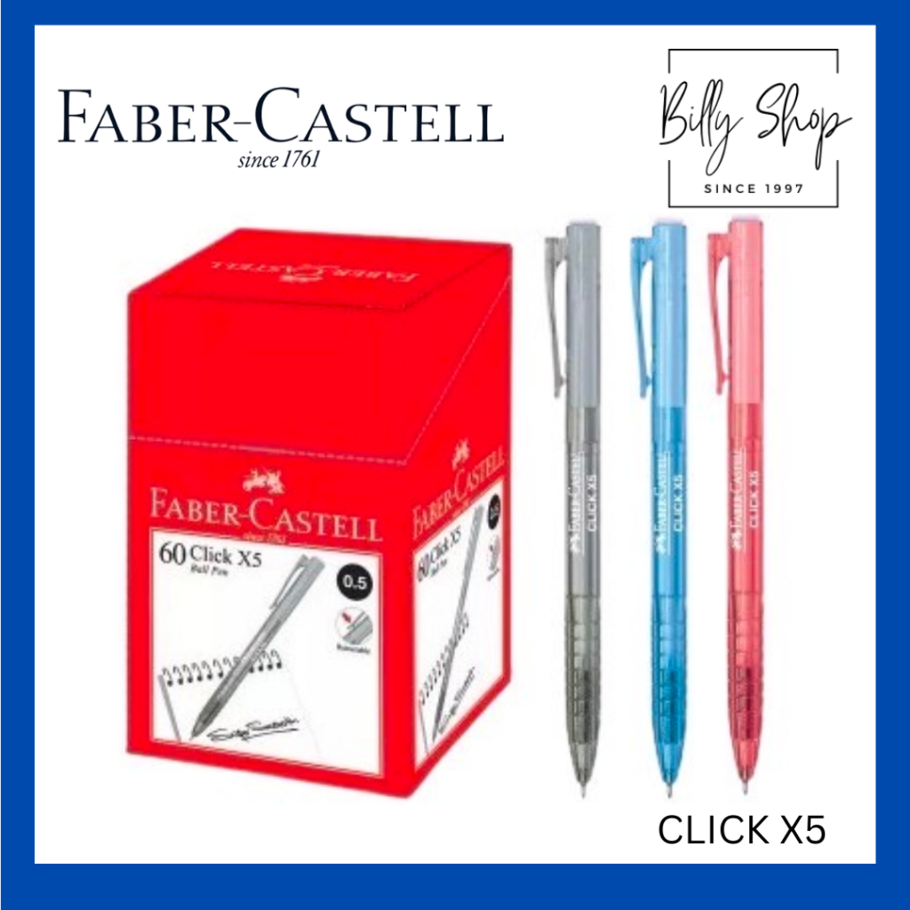 Faber Castell Click Ball Pen Click X5/Click X7 (0.5mm/0.7mm) | Shopee ...