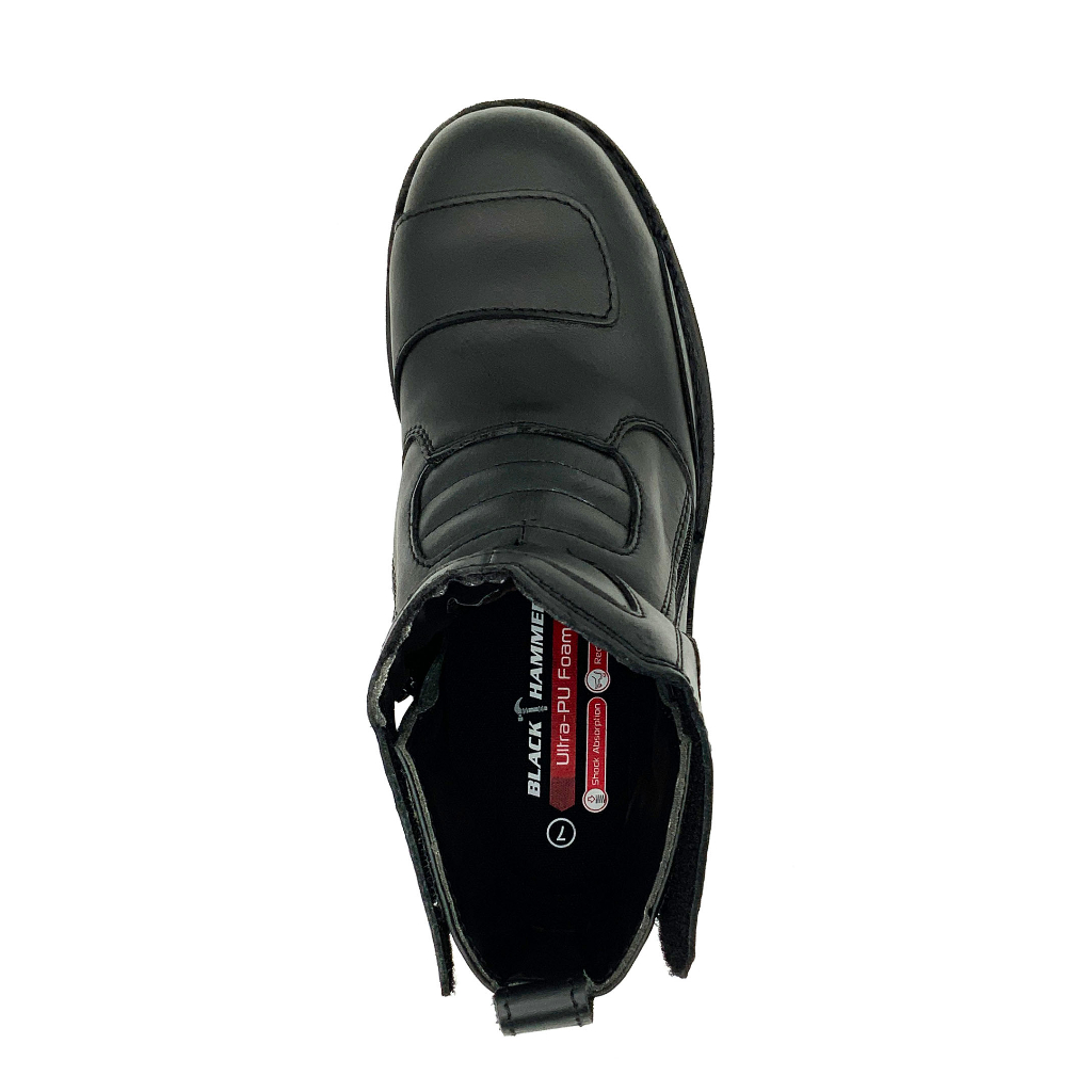 Black Hammer Men 4000 Series Mid Cut with Zip Safety Shoes BH 4883 ...