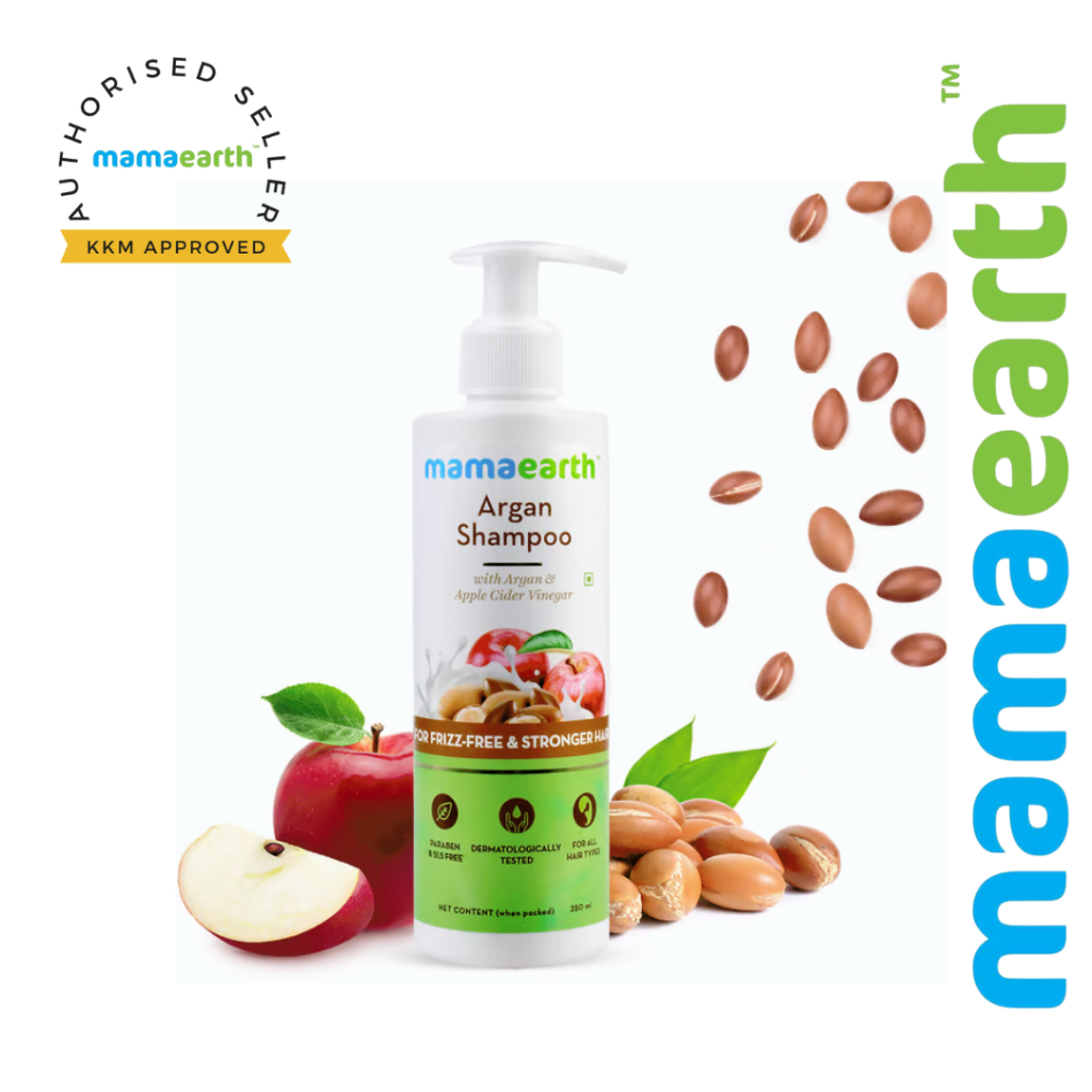 Mamaearth Argan Shampoo with Argan & Apple Cider Vinegar for Frizzfree & Stronger Hair 250 ml