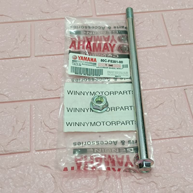 YAMAHA LC135 5S DISC 5OC REAR WHEEL SHAFT WITH NUT ORIGINAL THAI YAMAHA ...
