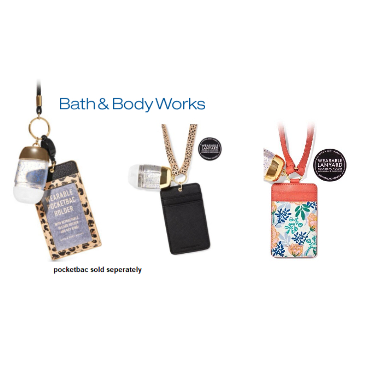 Bath & Body Works Wearable Leopard / Black Badge Card ID Lanyard Holder