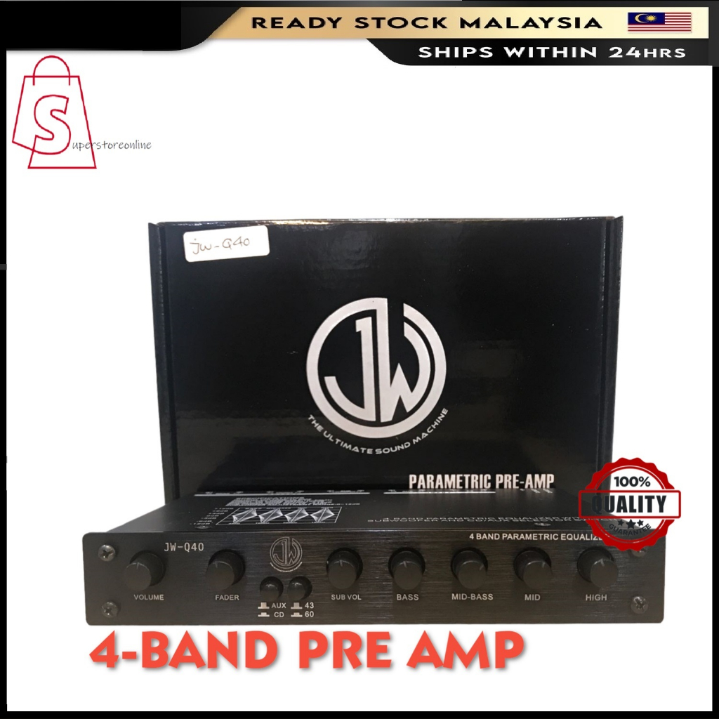 JW HIFI Pre Amp Car 4 Band Pre Amplifier Car / Pre Amp Kereta 4 Band