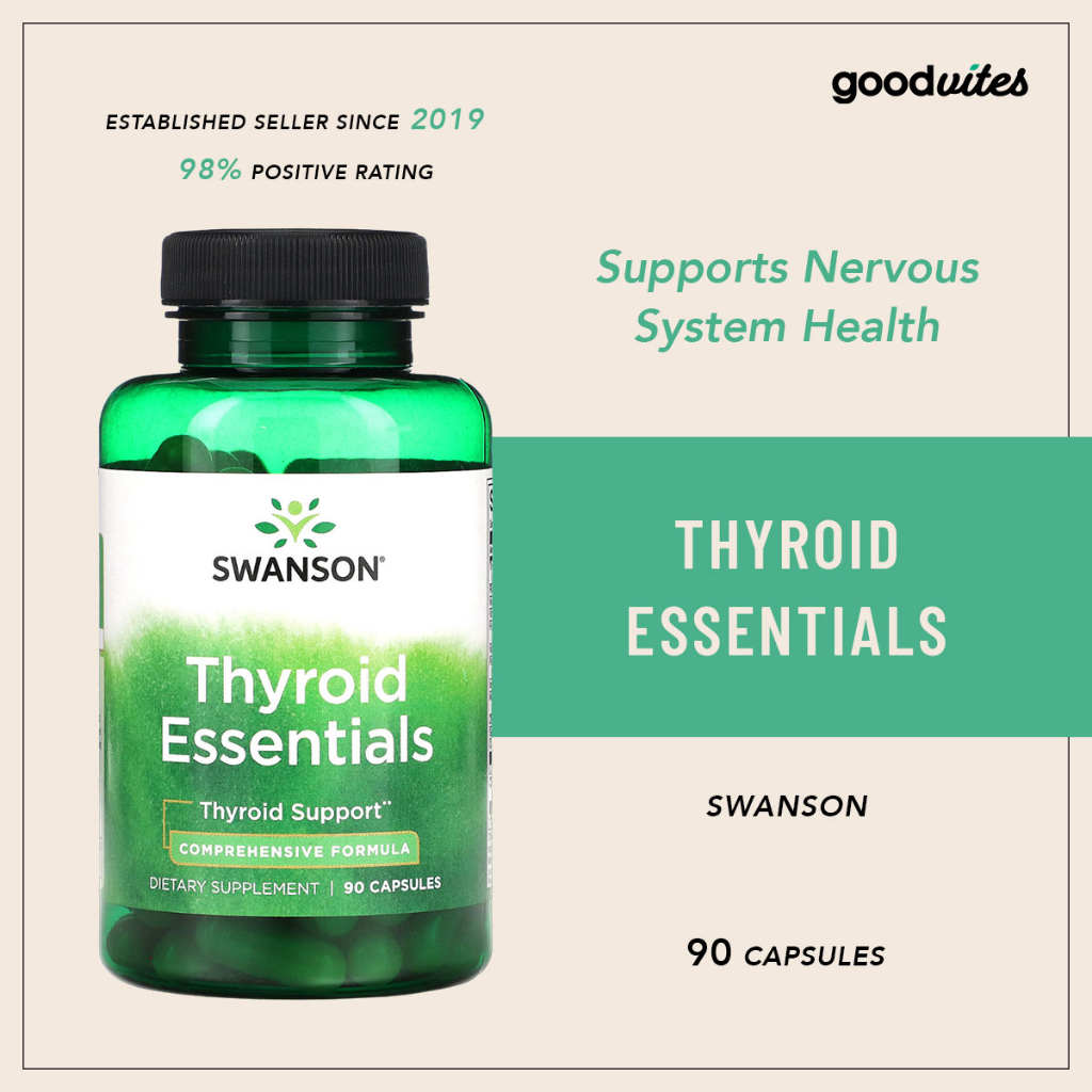 Swanson Thyroid Essentials 90 Capsules (Thyroid Support / Enhances