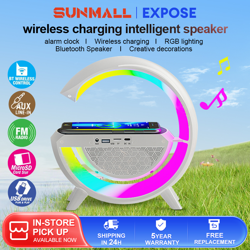 Smart Speaker Wireless Charging RGB Bluetooth Speaker Multi Functional ...