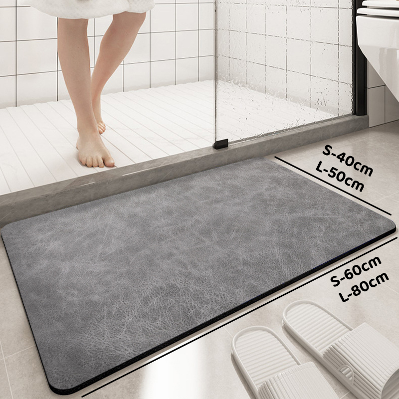 3mm Thin Absorbent Diatom Mud Pad Floor Mat Kitchen Toilet Bath Pad Non-Slip Bathroom Mat Carpet ...