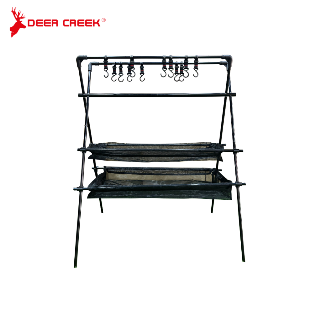 Camping Hanging Rack Outdoor Shelf Storage Double Layer Mesh Shopee