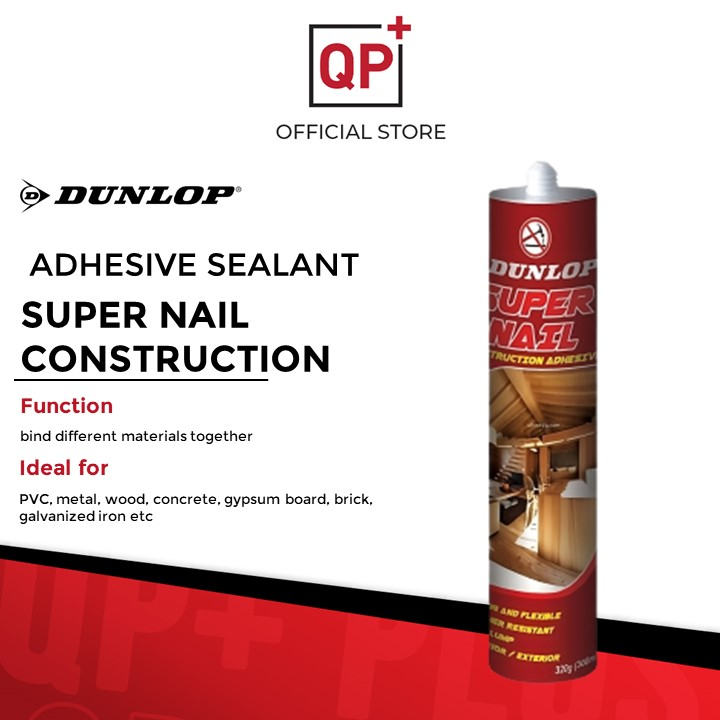 DUNLOP SUPER NAIL CONSTRUCTION ADHESIVE SEALANT 320ML (WOOD SKIRTING