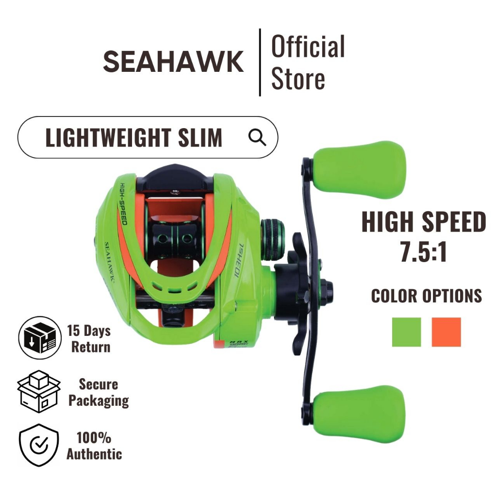 Seahawk Bass Hunter Slim Lightweight Casting Reel High Speed Gear Ratio
