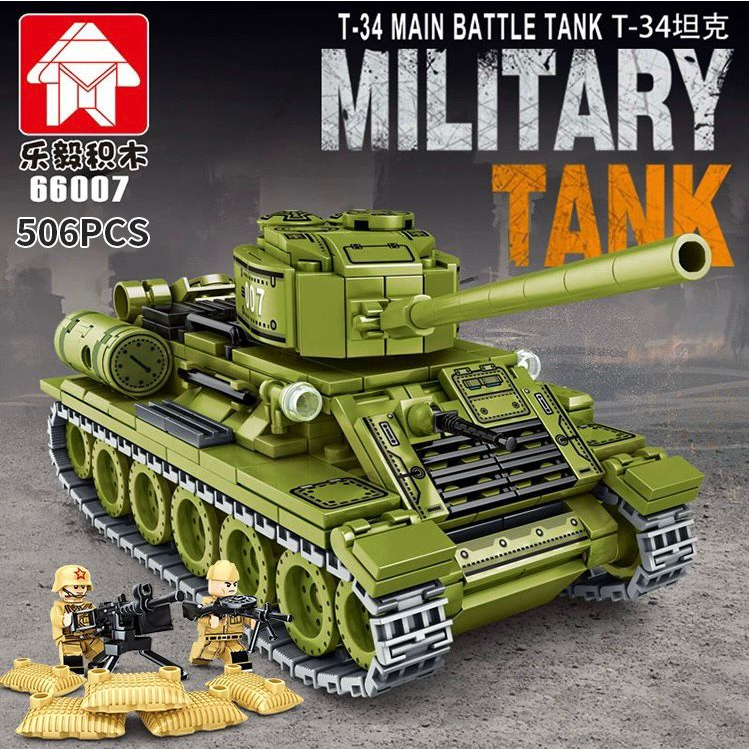 MILITARY TANK T-34 MAIN BATTLE TANK BUILDING BLOCK (66007) | Shopee ...