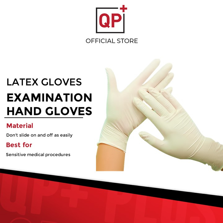 EXAMINATION DISPOSABLE HAND GLOVES POWDER LATEX GLOVES (100PC/BOX) M